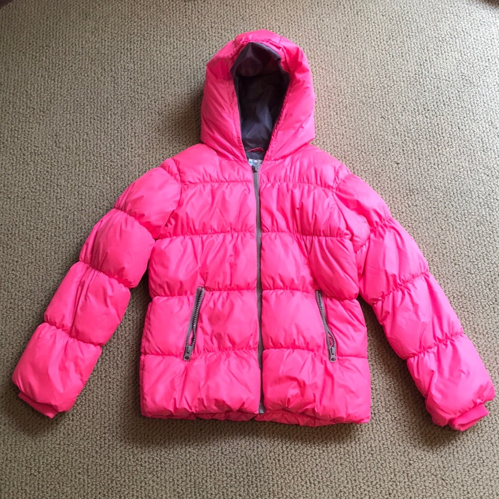Bright pink snow jacket